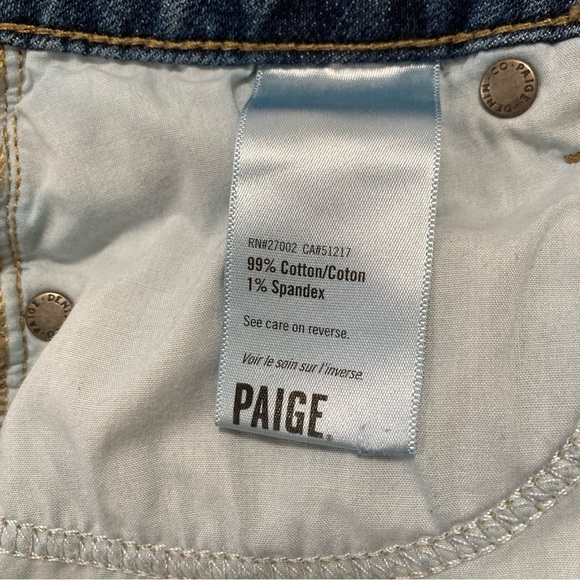 PAIGE Anthropologie Women’s Jean Shorts Sz 27 Cuffed Blue Distressed 5 Pockets - Picture 10 of 16